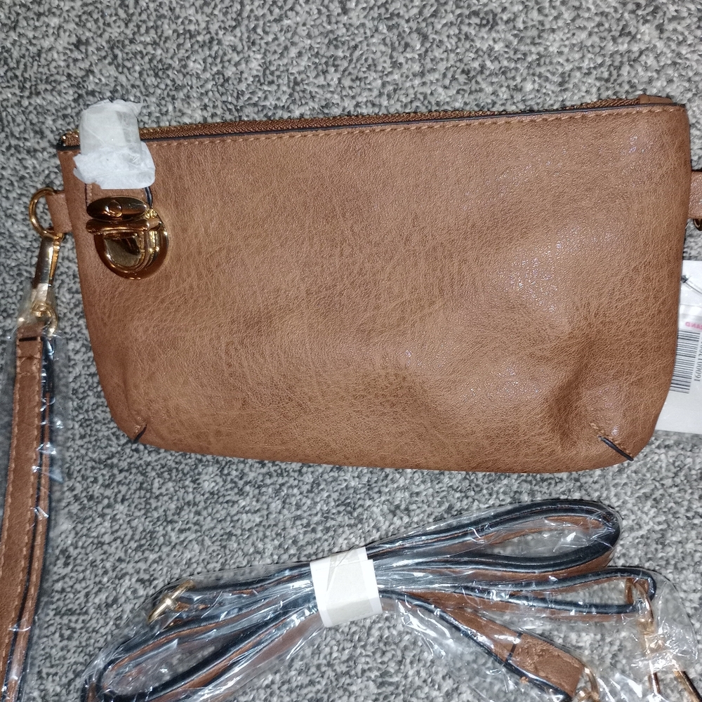 Buckle Lock Lara Clutch (Brown)